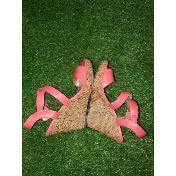 Style & Co, Allexus Open Toe Synthetic Wedge Heel, Coral, Women's Size 7 M - Picture 6 of 10